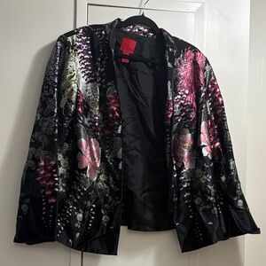 JS Collection Floral Black Jacket